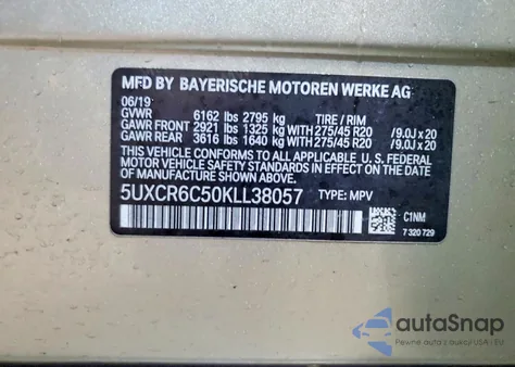 2019 BMW X5 xDrive40I from USA, damaged, VIN 5UXCR6C50KLL38057